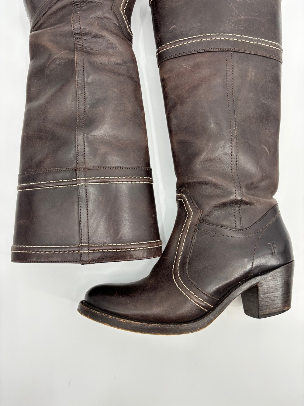 Frye Jane Brown Leather Calf Boots 77231 - Picture 4 of 16